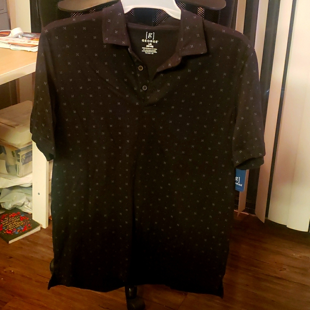 George black collar shirt
